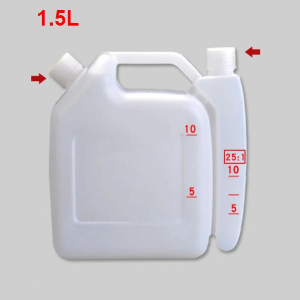 1.5L 4L Oil Mixing Container for Chainsaws and Trimmers with Dual Compartments Easy Pour and 25 to 1 40 to 1 50 to 1 Ratio Marks