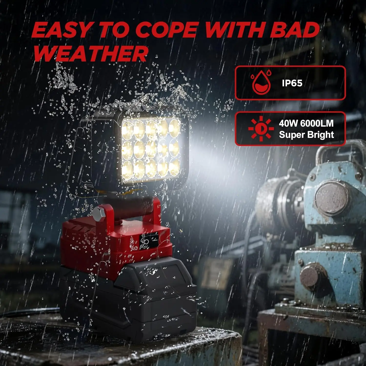 LED Light For Milwaukee Battery M-18 3In Portable Spotlight Cordless Outdoor Work Fishing Handheld Emergency Tool Light