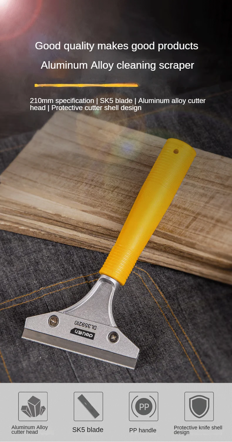 Deli Portable Cleaning Knife Cleaning Shovel Cutter Glass Floor Tiles Scraper Blade Seam Removal Household Kitchen Hand Tool