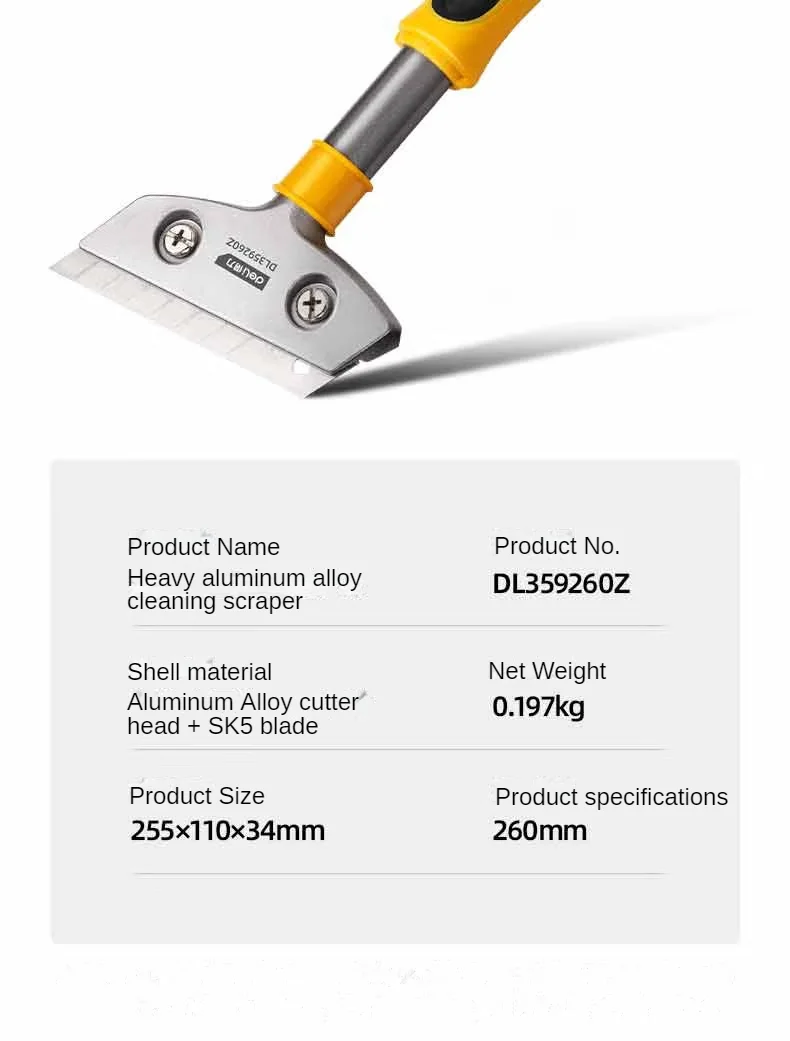 Deli Portable Cleaning Knife Cleaning Shovel Cutter Glass Floor Tiles Scraper Blade Seam Removal Household Kitchen Hand Tool