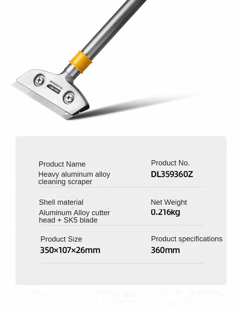 Deli Portable Cleaning Knife Cleaning Shovel Cutter Glass Floor Tiles Scraper Blade Seam Removal Household Kitchen Hand Tool