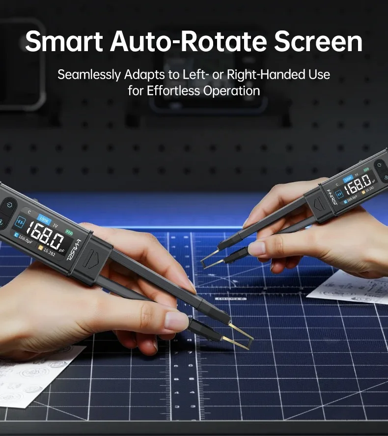 FNIRSI LCR-ST2 Portable Smart Tweezer LCR SMD ESR Tester Resistance Capacitance Inductance Continuity Diode Test Measurement