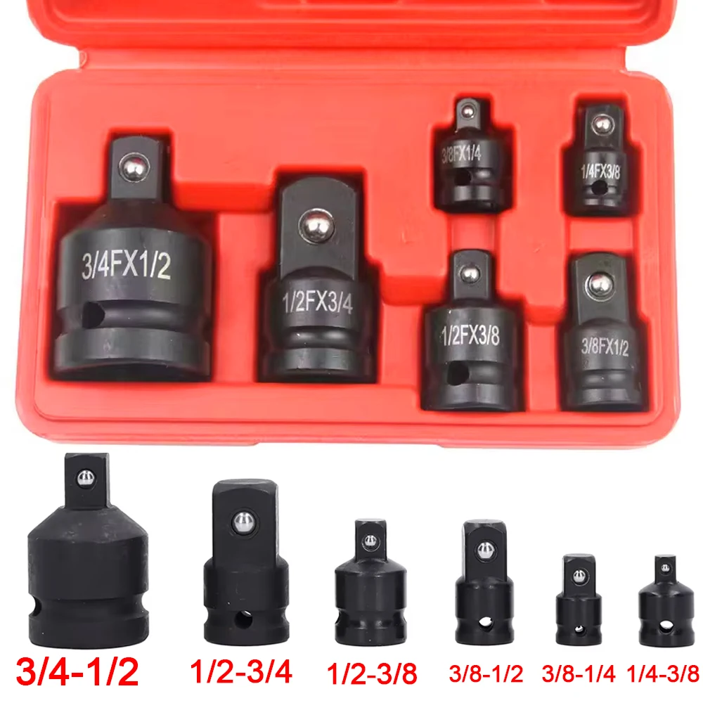 4/6/8/10/12PCS Professional Impact Socket Wrench Adapter Set 1/4 3/8 1/2 3/4 Inch Square Drive Adaptor Reducer Spanner Tool