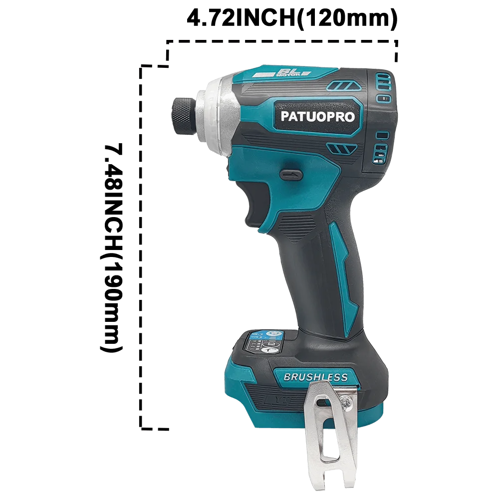 Cordless Brushless Impact Driver Kit Electric Screwdriver 4-Speed 1/4-Inch Hex 3-LED Light for Makita 18v Battery(No Battery)