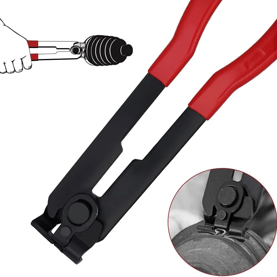 CV Boot Clamp Pliers CV Joint Ear Clamp Banding Tool Set with 8 Crimp Bands For Vehicles ATV UTV Boot Clamps