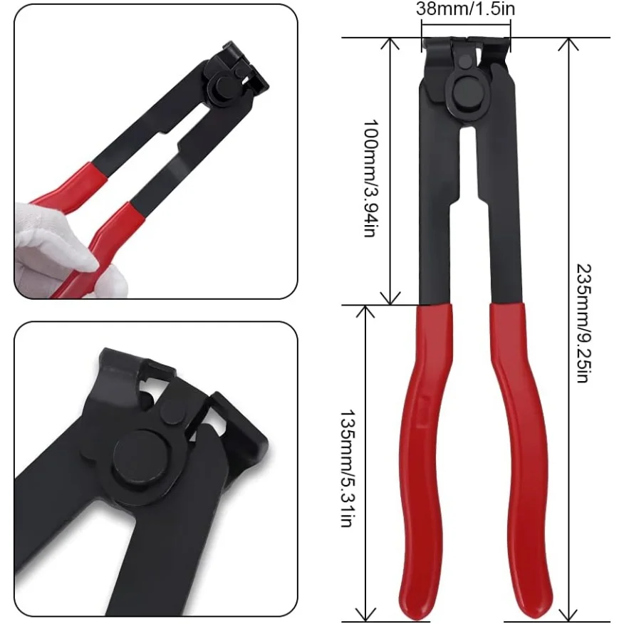 CV Boot Clamp Pliers CV Joint Ear Clamp Banding Tool Set with 8 Crimp Bands For Vehicles ATV UTV Boot Clamps