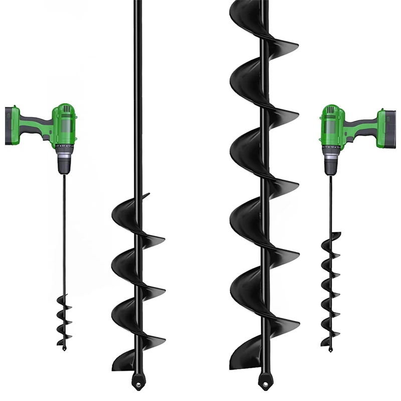 9 Sizes Garden Auger Drill Bit Tool Spiral Hole Digger Ground Drill Earth Drill For Seed Planting Gardening Fence Flower Planter