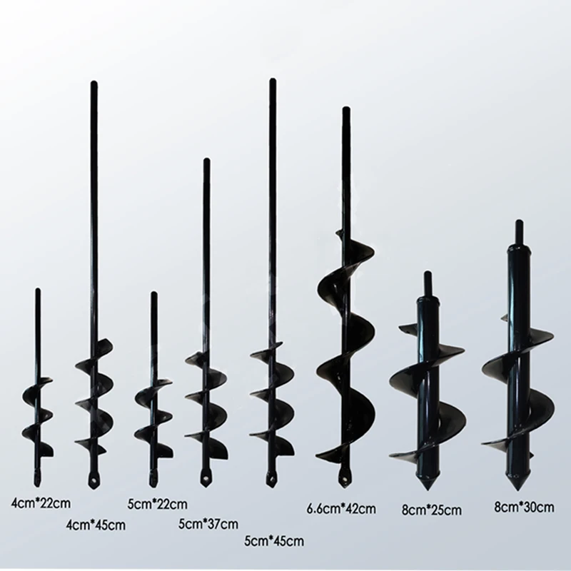 9 Sizes Garden Auger Drill Bit Tool Spiral Hole Digger Ground Drill Earth Drill For Seed Planting Gardening Fence Flower Planter
