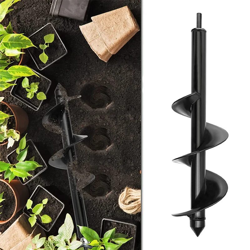 9 Sizes Garden Auger Drill Bit Tool Spiral Hole Digger Ground Drill Earth Drill For Seed Planting Gardening Fence Flower Planter