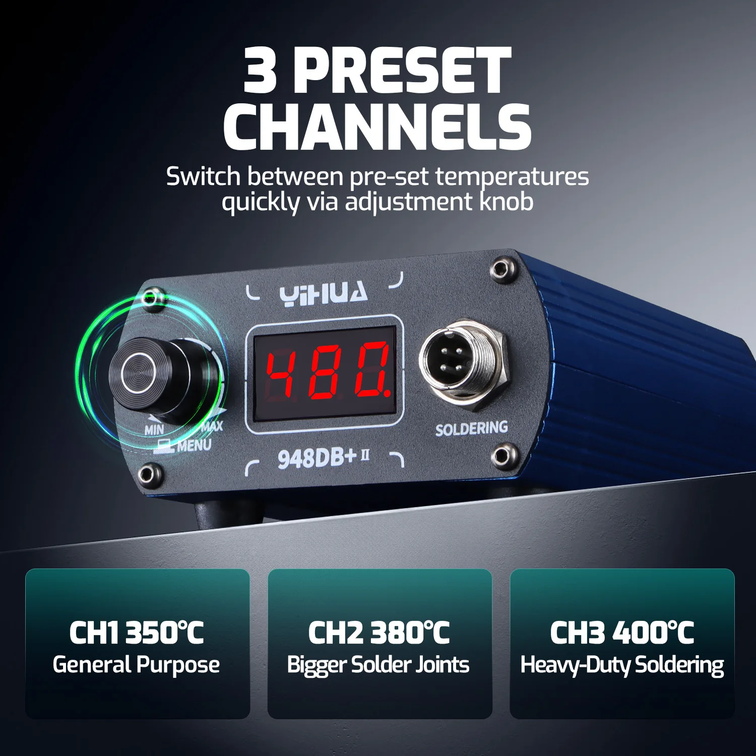YIHUA 948DB+-II 110-240V Soldering Station 75W Quick Heating with Tip T12 Electronic Soldering Iron Station