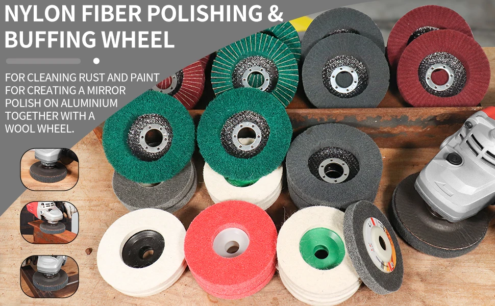 SIFANG 4/4.5/5 Inch 1PC Nylon Fiber Flap Polishing Wheel Disc 600 Grit For Angle Grinder For Wood Metal Buffing