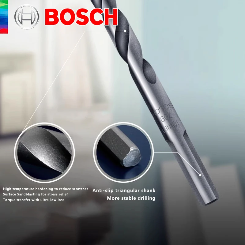 Bosch Original 5Pcs Multifunctional Impact Drill Bits Home Concrete Brick Wall Drilling Triangle Shank 8Pcs Masonry Bit Set