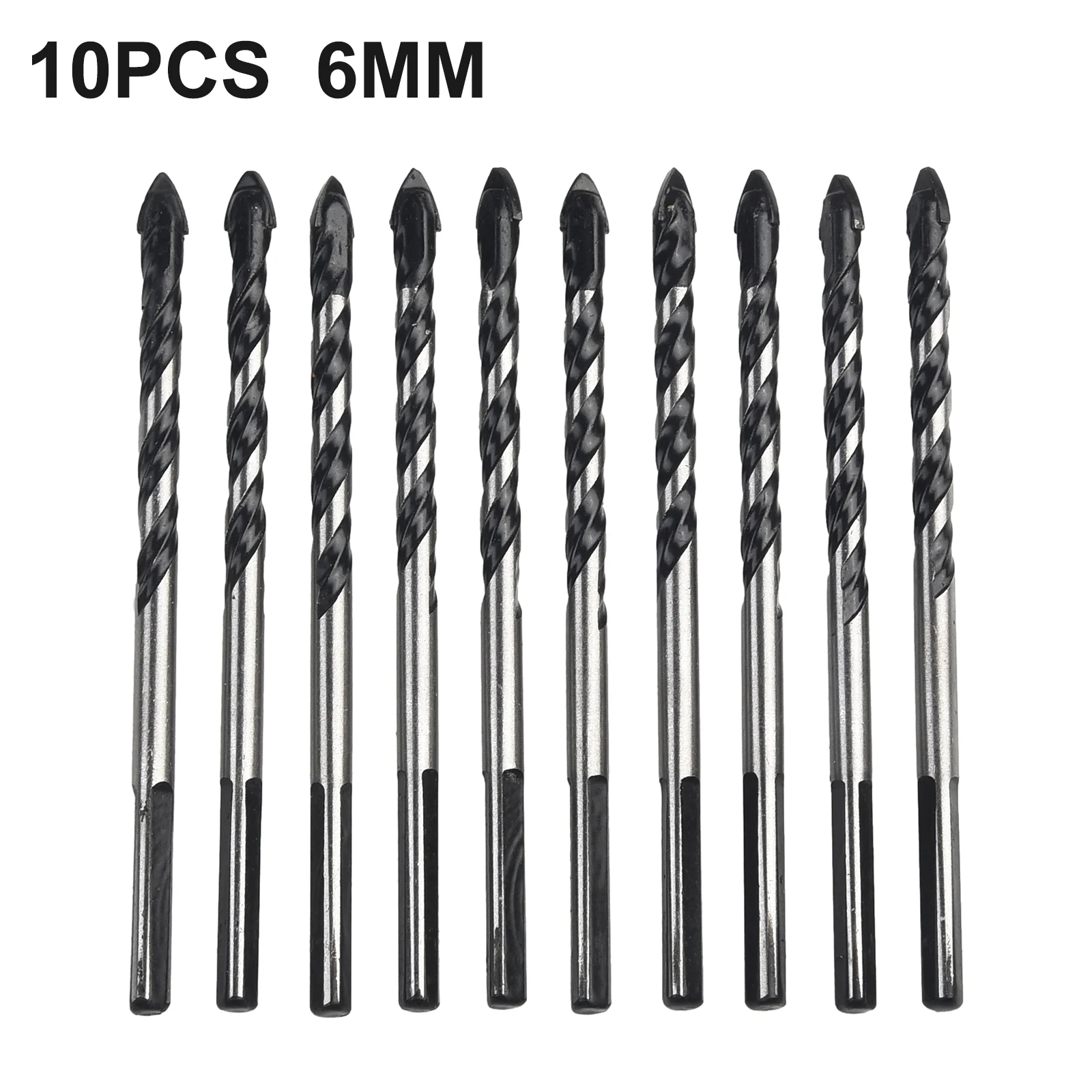 5/10Pcs 6mm Drill Bit Set Triangle Drill Bit For Porcelain Tile Concrete Brick Glass Ceramic Tile Brick Stone Wood Hole Opener