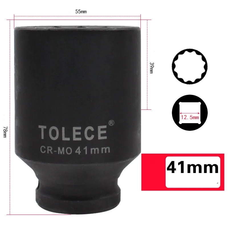 1/2 inch Torx Socket Wrench Head Metric Air Pneumatic Socket Wrench Head 8-41mm Standard Durable Car Auto Truck Repair Tools