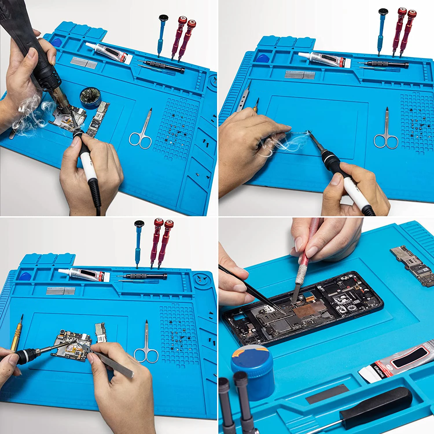 ESD Heat Resistant 932℉ Soldering Mat Job Tools Computer Phone Repair Kit Working Repair Pad Heatresistant Maintenance Platform