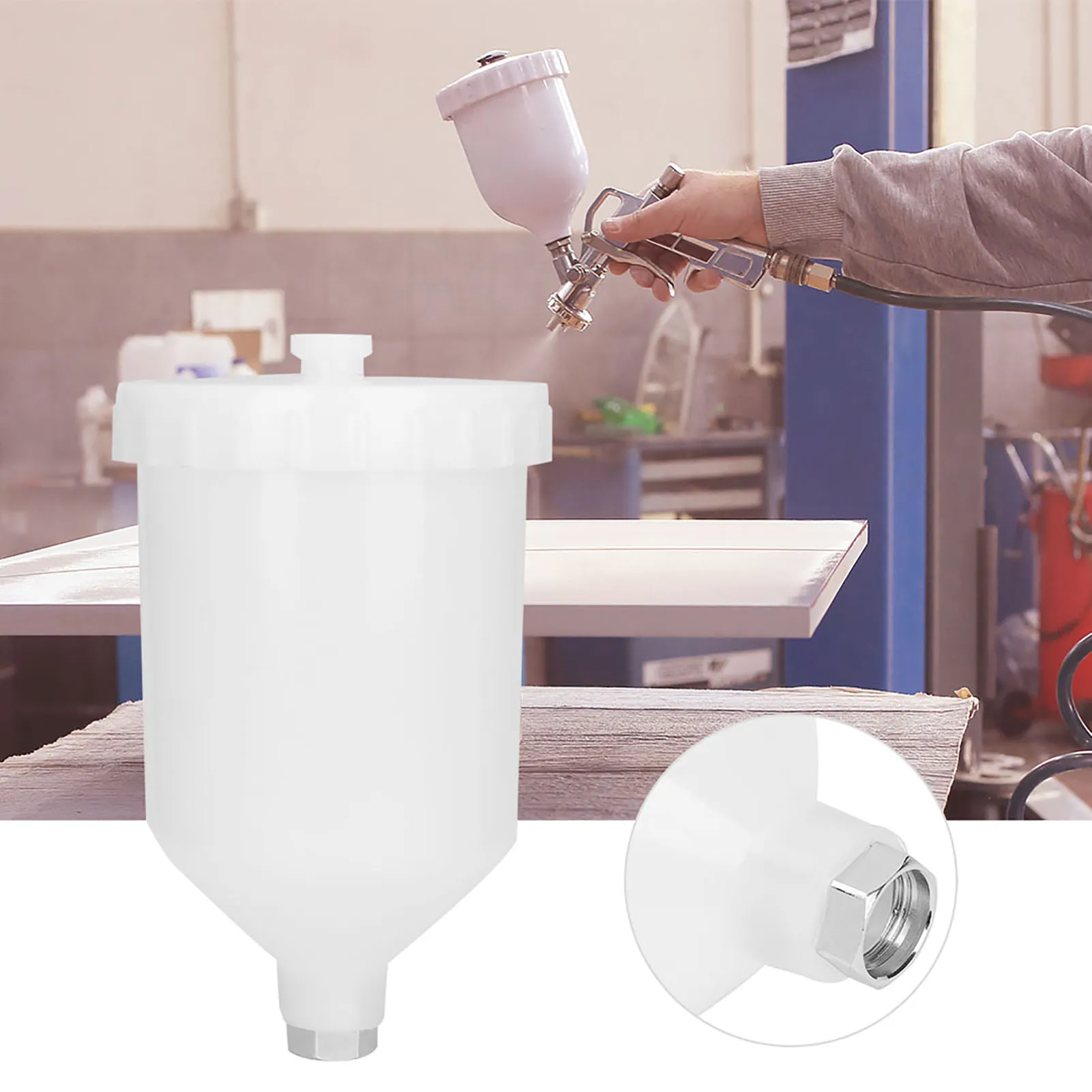 600ml Sprayer Stainless Steel Threaded Connector Spray Gun Pot Plastic Stainless Steel Threaded Connector Hand Tool Accessories