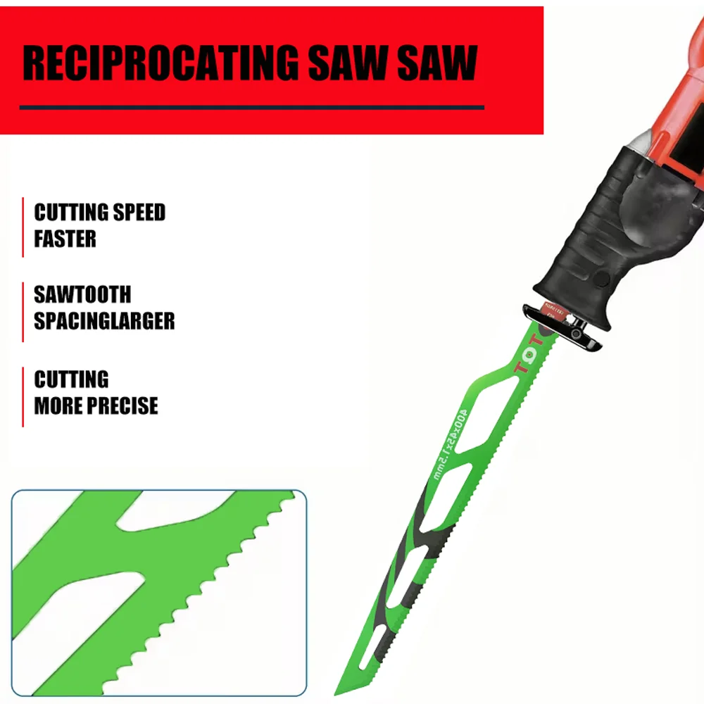 16-Inch 5Tpi Soft Metal Rotary Saw Blade - Hcs Reciprocating Saw Blade, for Cutting Cardboard, Rubber, Carpet, Faux Leather, Foam, Polypropylene - Multi-Purpose Demolition and DIY Tool, 400mm, Saw Blade for Cutting, Mu