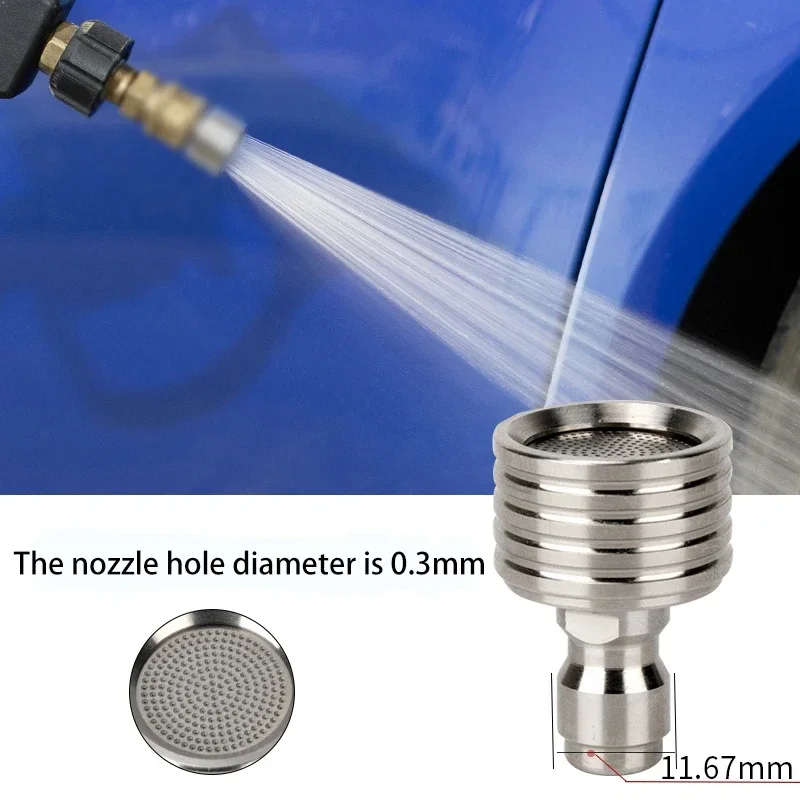 High Pressure Water Gun Interface Washing Nozzle Stainless Steel Shower Blades 1/4 Quick Connect Wash Cars Garden Urban Tool 