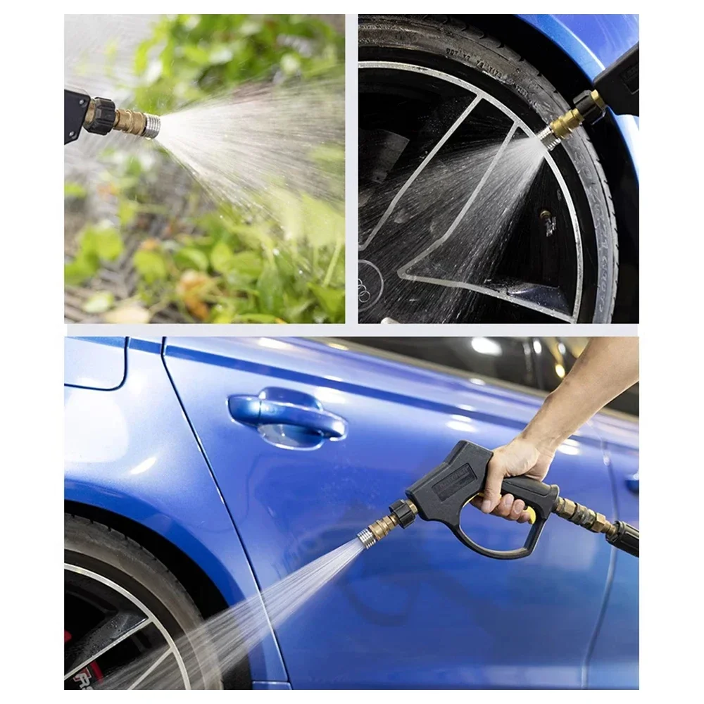 High Pressure Water Gun Interface Washing Nozzle Stainless Steel Shower Blades 1/4 Quick Connect Wash Cars Garden Urban Tool 