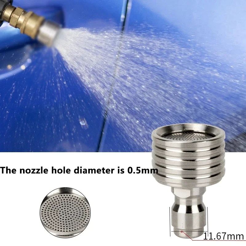 High Pressure Water Gun Interface Washing Nozzle Stainless Steel Shower Blades 1/4 Quick Connect Wash Cars Garden Urban Tool 