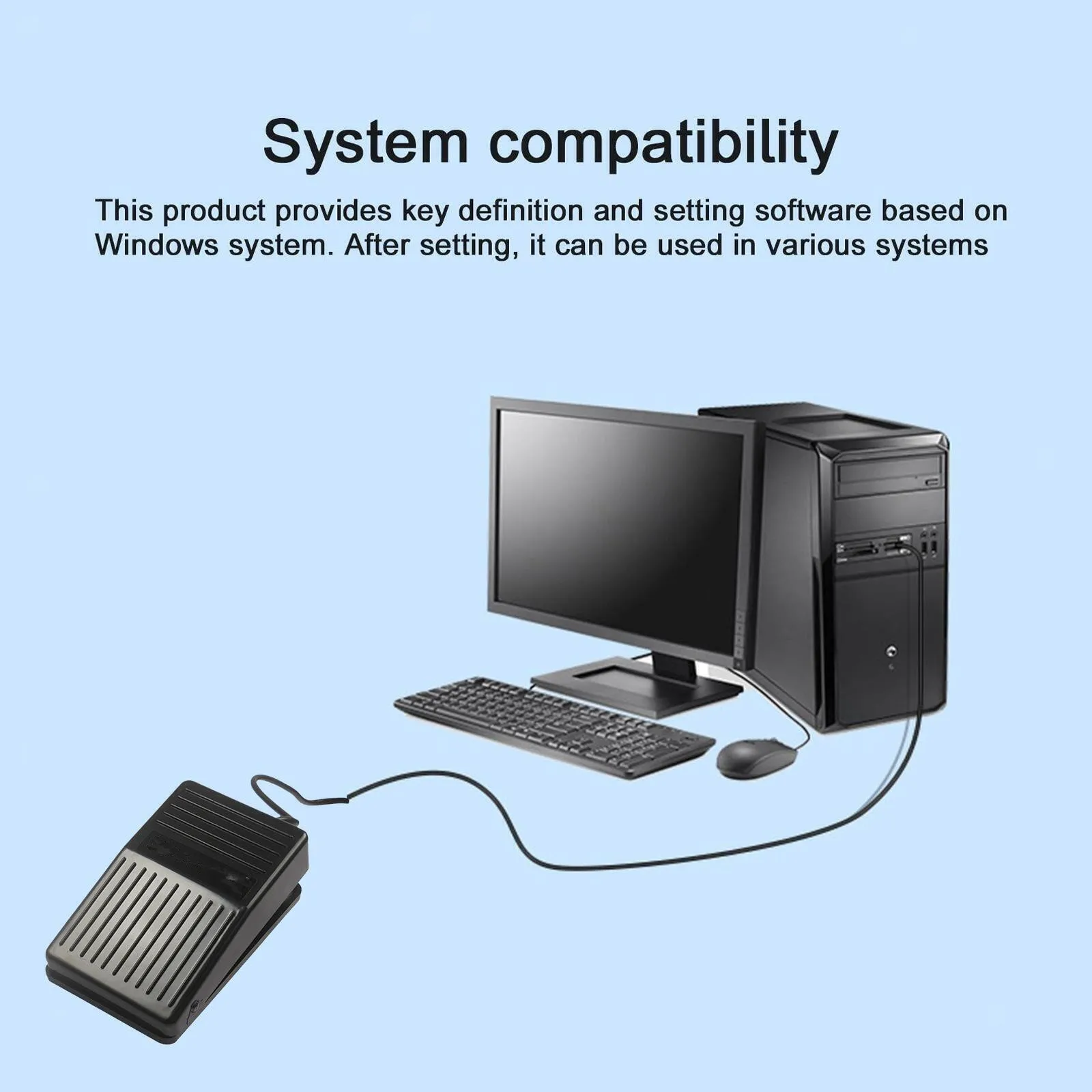 USB Foot Switch Keyboard Pedal for HID PC Computer USB Action Switch Control Pre-Program Key Functions Mouse PC Game Accessories