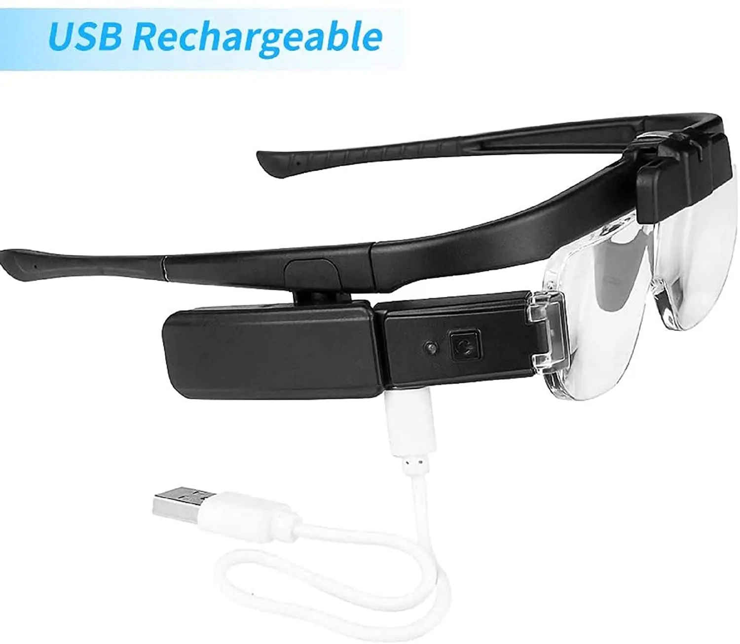 Magnifying Glasses Magnifier 1.5X/2X/ 2.5X/3.5X/4X/4.5X USB Rechargeable With LED Light For Reading Jewelers Watchmaker Repair