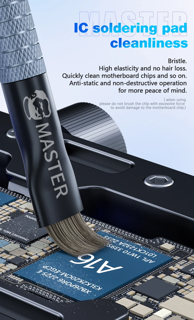 Mechanic Steel Brush Motherboard Chip Glue Removal IC Pad Cleaning PCB CPU Clean Dust PCB BGA Repair Soldering Brush