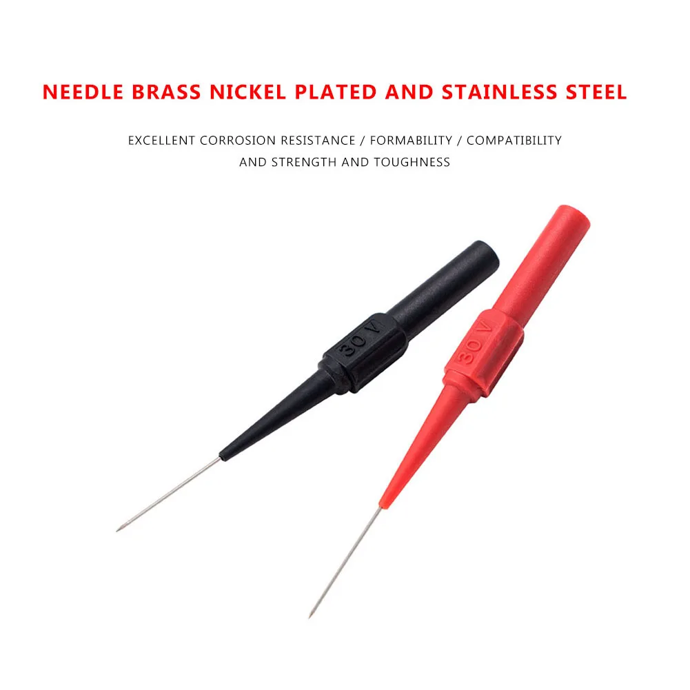 40-10Pcs Diagnostic Tools Multimeter Test Lead Extention Back Piercing Needle Tip Probes Autotools Automotive Kit Machine 0.7MM