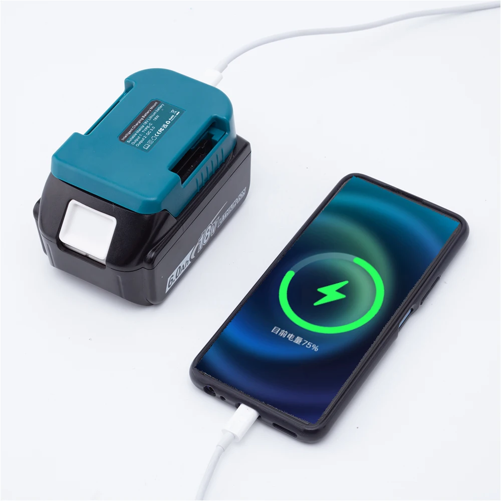 Power Bank Charger For Makita 18V Lithium Battery With USB With Type-C for Laptop Mobile Phone Fast Charging(NO Battery)