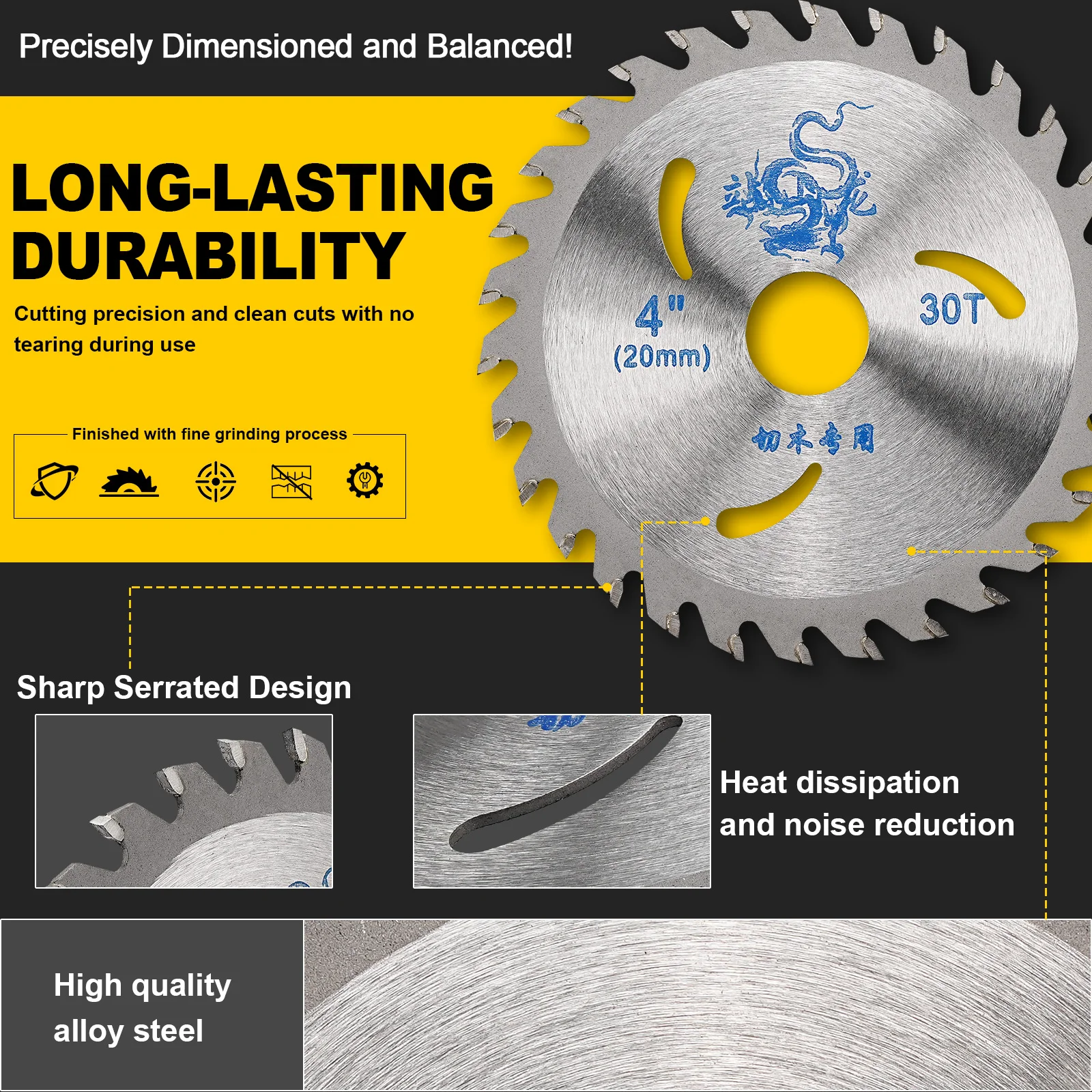 1PC Circular Saw Blade 4/4.5/5inch Cutting Disc Grinder 125mm Multi Tool Blades 30 40T Woodworking Tools
