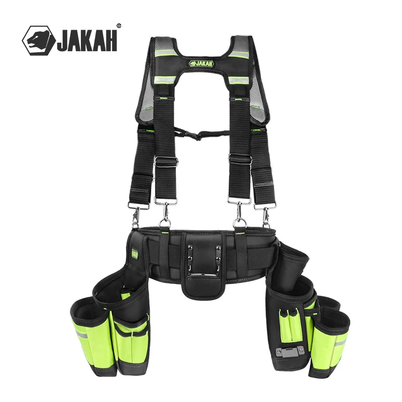 Jakah Tool Belt, Tool Rig, Durable, Premium Tool Belt Organizer Tool Bag with Adjustable Waist Strap Hammer Holder HL047