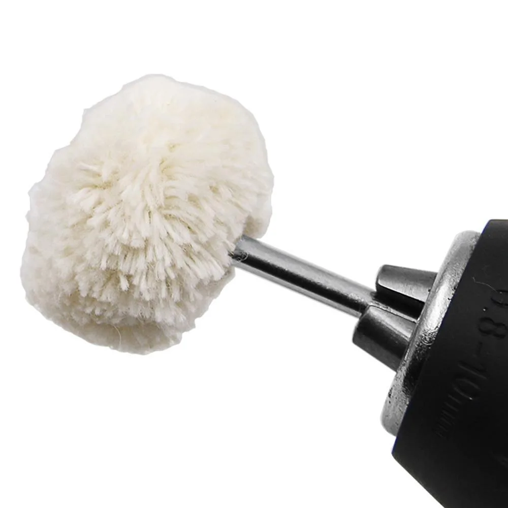 STONEGO 10PCS Wool Wheel Polishing Head with 3mm Shank for Buffing Polishing Jewelry Metals Rotary Tool Accessories
