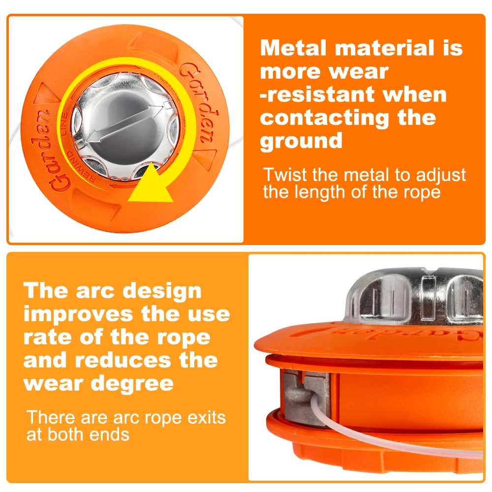 CMCP M10 Aluminum Nylon Brush Mower Bump Spool Grass Trimmer 2 Lines Cutter Head Thread Line String Saw Power Brush Cutter