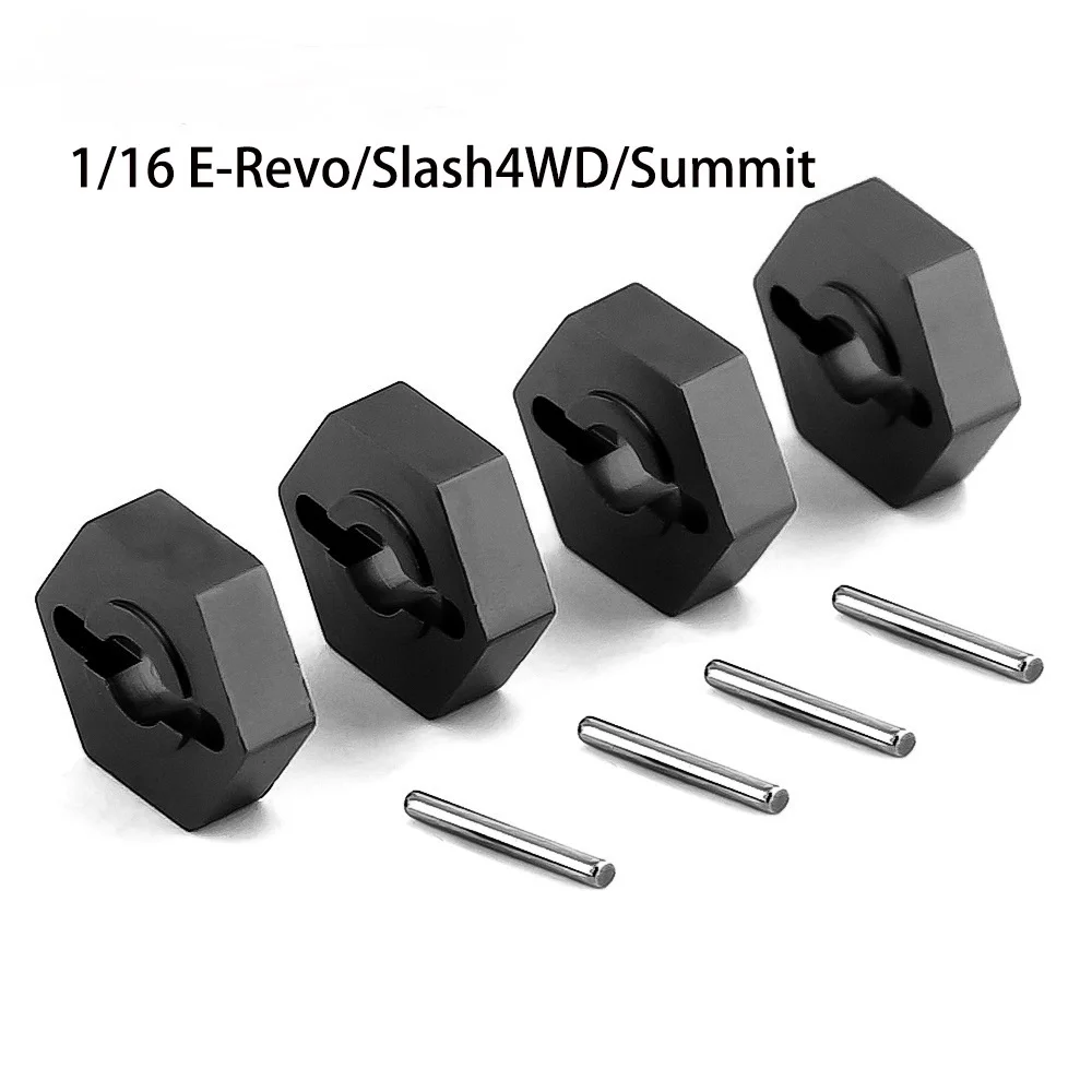4Pcs 1/16 RC Car 12mm Upgrade Wheel Hex Hubs With Axle Pins For Traxxas 1/16 E-Revo Slash 4WD Summit VXL RC Car Accessories