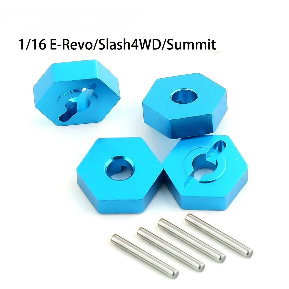 4Pcs 1/16 RC Car 12mm Upgrade Wheel Hex Hubs With Axle Pins For Traxxas 1/16 E-Revo Slash 4WD Summit VXL RC Car Accessories