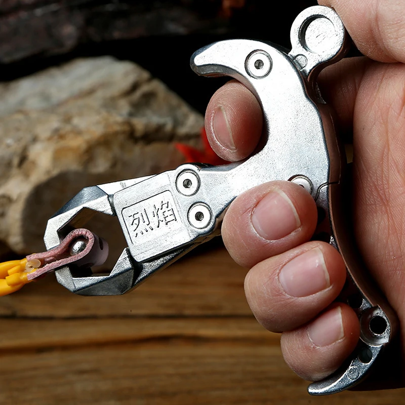 Stainless Steel Fish Dart Releaser Hunting Slingshot Accessories Slingshots Release Grip Shooting Steel Ball Releaser