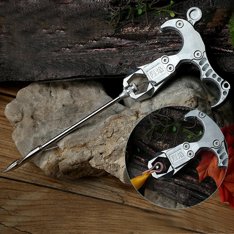 Stainless Steel Fish Dart Releaser Hunting Slingshot Accessories Slingshots Release Grip Shooting Steel Ball Releaser