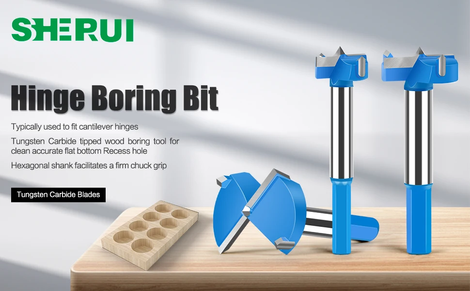 16-50mm Hinge Boring Forstner Drill Bit Hole Saw Cutter Tungsten Carbide Woodworking Drill Bits Set for Wood Plastic Plywood