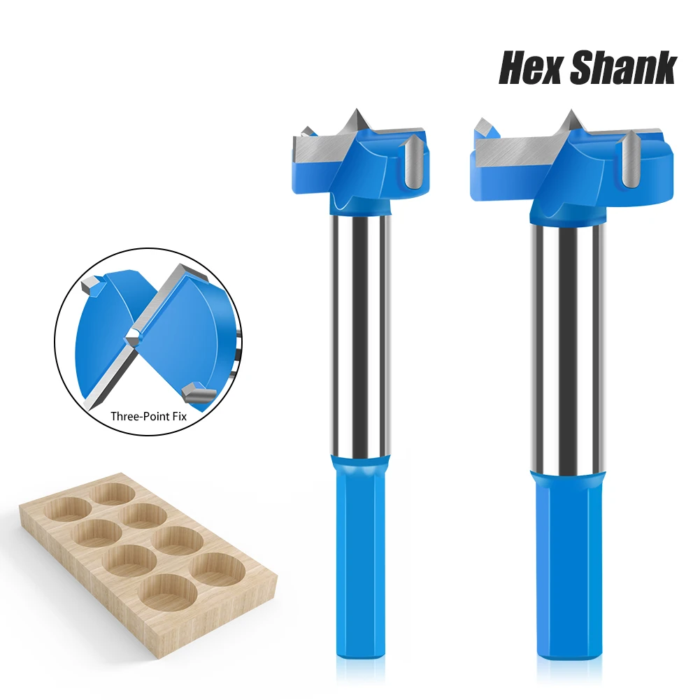 16-50mm Hinge Boring Forstner Drill Bit Hole Saw Cutter Tungsten Carbide Woodworking Drill Bits Set for Wood Plastic Plywood