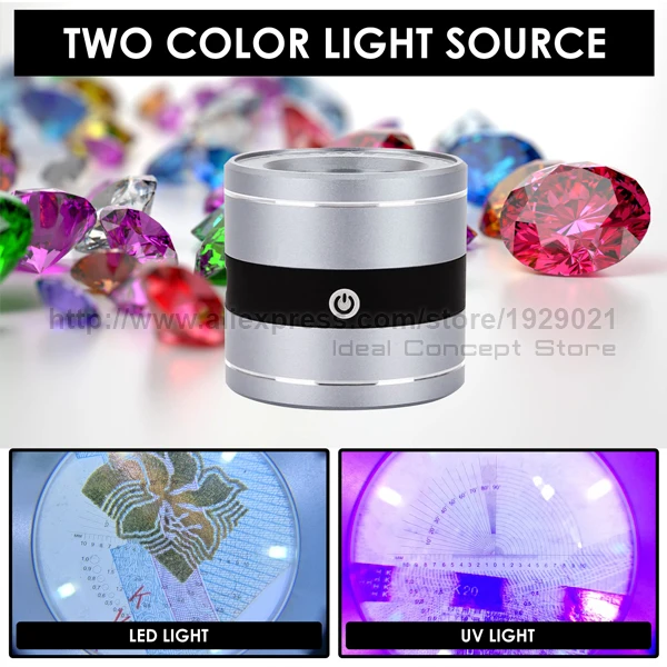 10X Magnifying Optical Jeweler Loupe Full Metal 5 LED/5 UV Light User-friendly Rechargeable Loupe