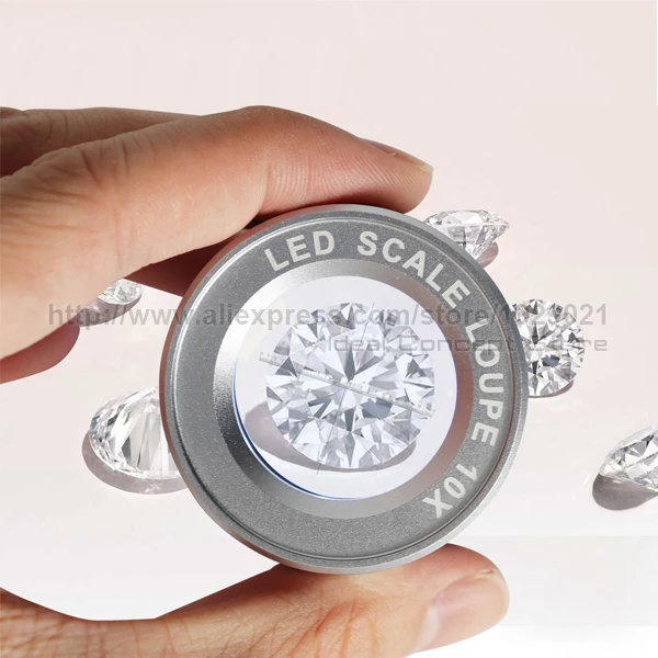10X Magnifying Optical Jeweler Loupe Full Metal 5 LED/5 UV Light User-friendly Rechargeable Loupe