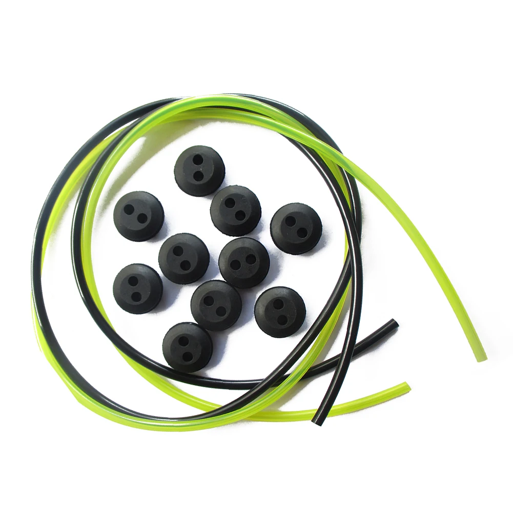 12pcs 2 Holes Fuel Tank Grommet Rubber With Fuel Line Pipe For Brush Cutter Grass Trimmer Rubber Replacemnt Garden Supplies