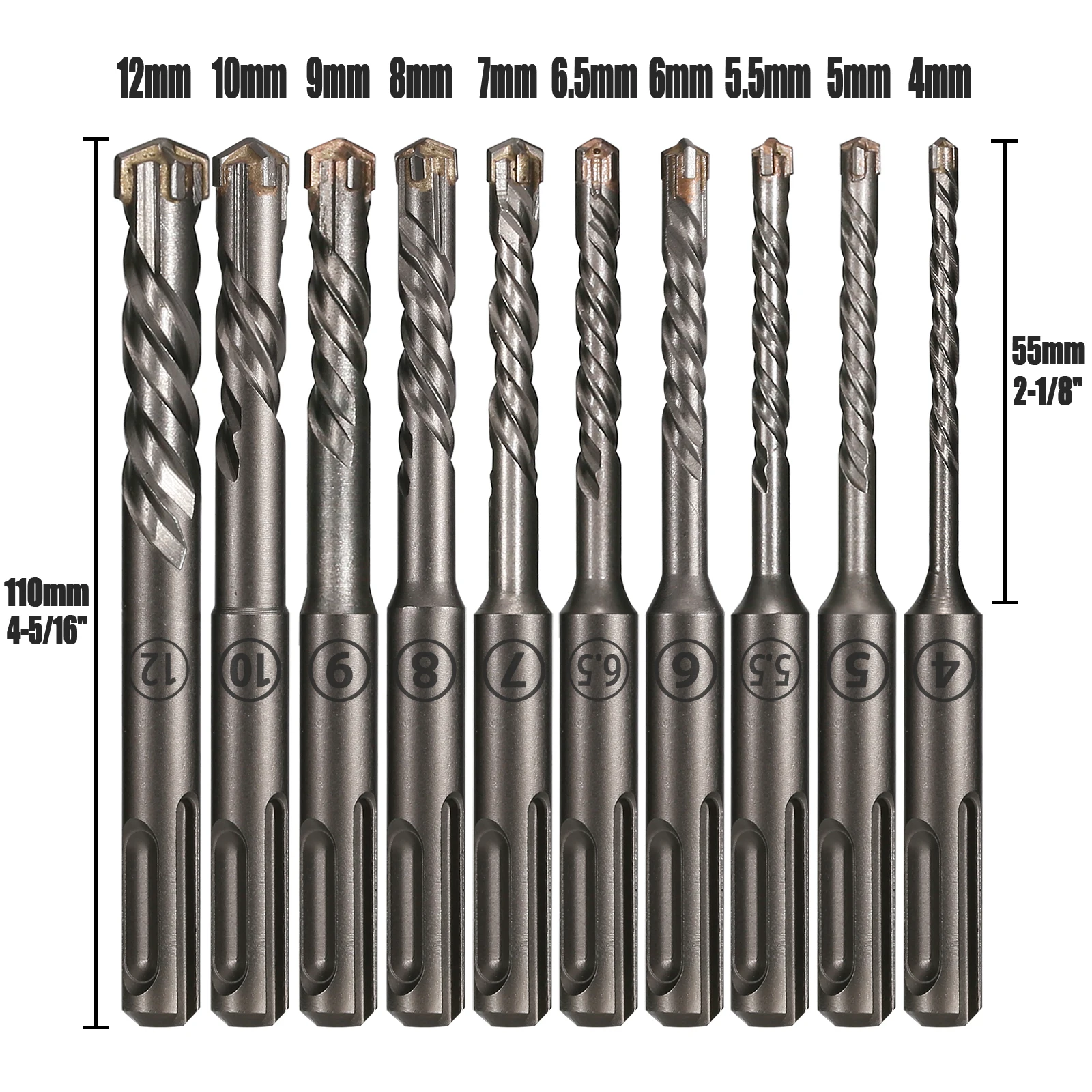 1Pc Concrete SDS Plus 4-12mm Bit Cross Cutter Head Double Auger Hammer 110mm Wall Brick Block Electric Hammer Masonry Bit
