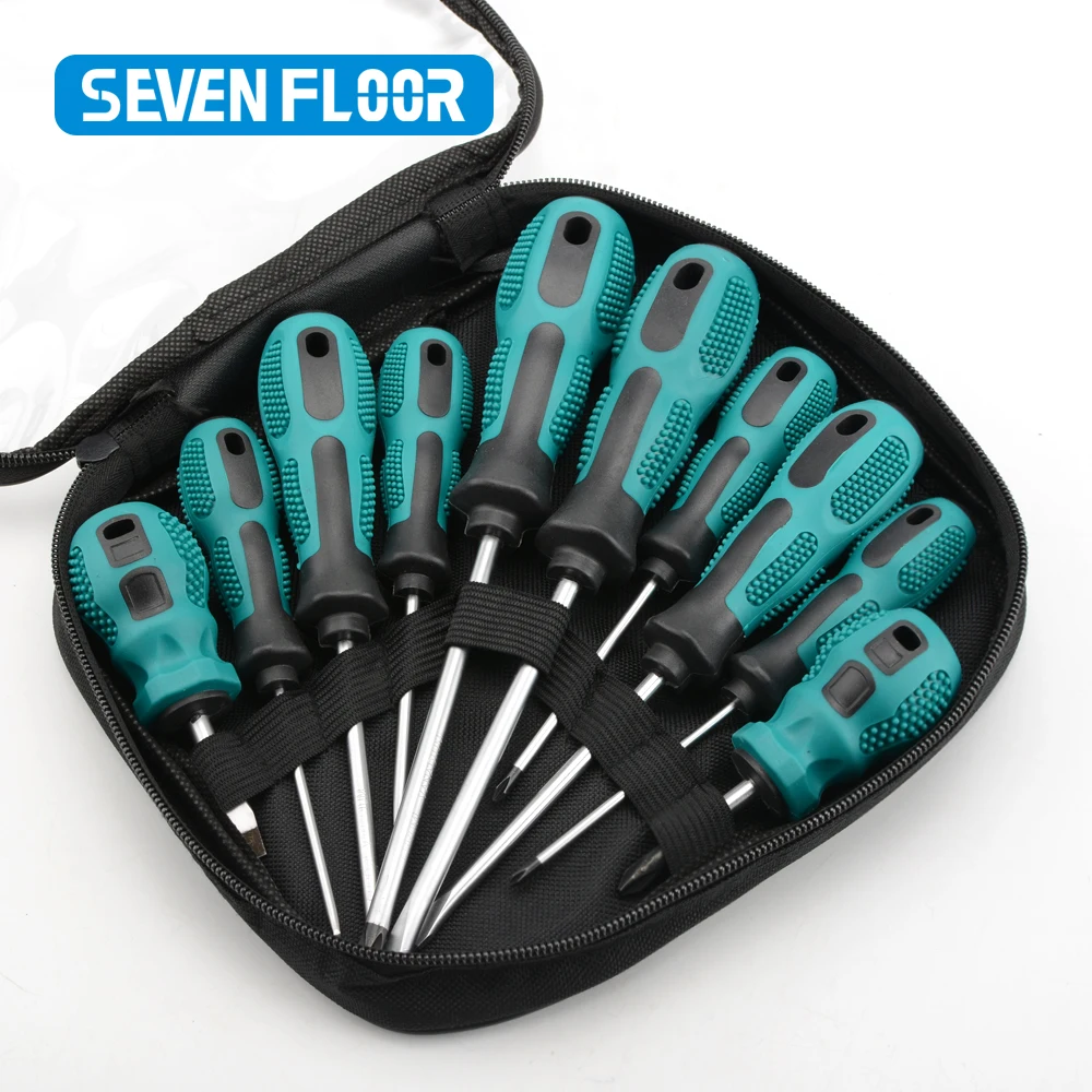 10Pcs Precision Screwdriver Set Magnetic SL PH Bits Insulated Handle Multi-Tool Repair Kit