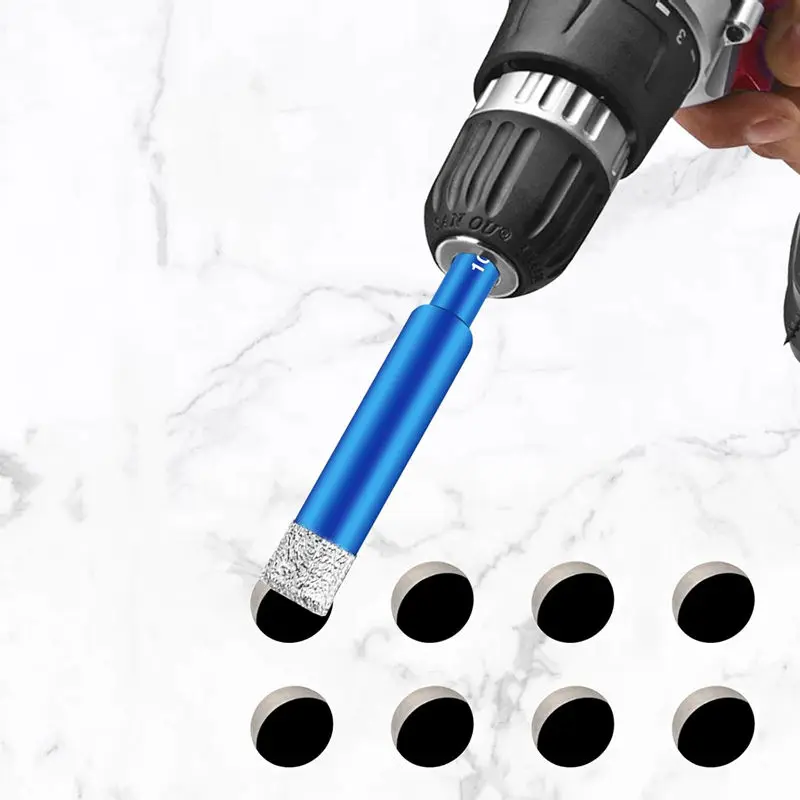 6pcs Dry Diamond Drill Bit Set for Granite Porcelain Tile Ceramic Marble Pot Hex Shank Tile Drill Bits 1/4'' 5/16" 3/8" 1/2"