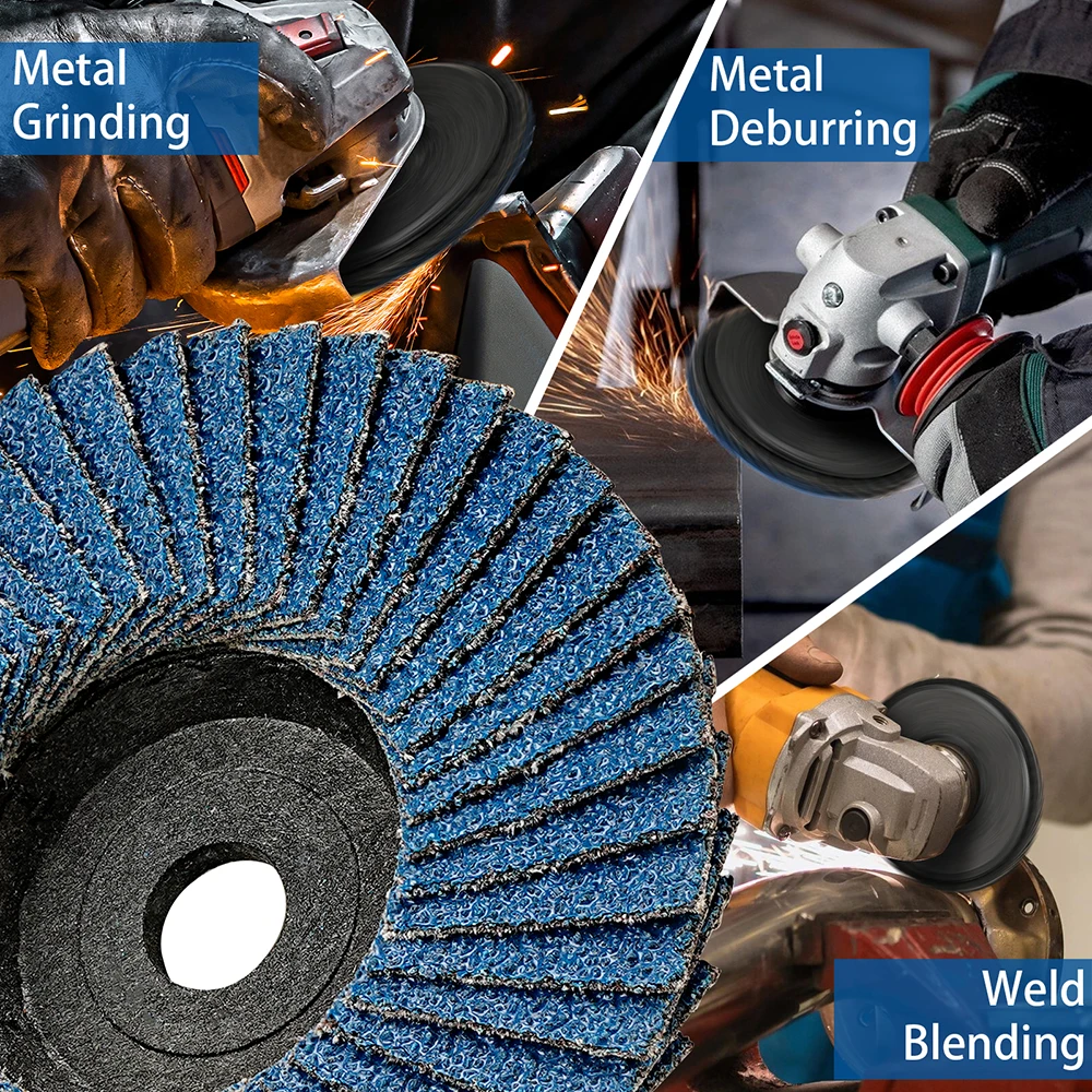 3Pcs Flap Discs 3inch 76mm Angle Grinder Sanding Discs 60 Grit Grinding Wheel Metal Plastic Wood Removal Abrasive Tool