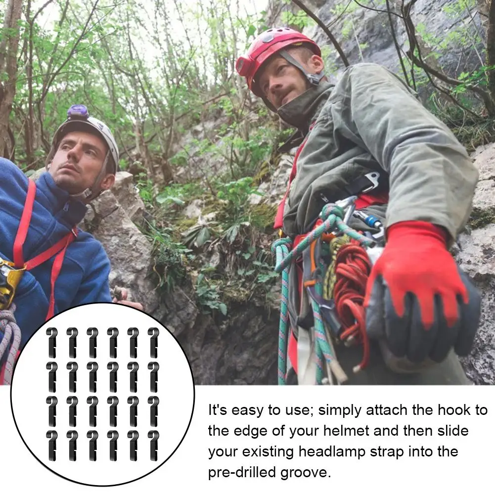 8/16/24 pcs/set Plastic Helmet Clips Hard Hat Light Clips Head Light Clamps Attachment Non-Slip Safety Caps Hook Outdoor Tools