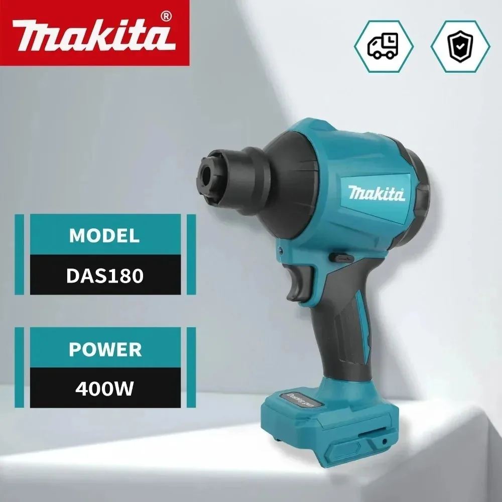 Makita DAS180 18V Brushless Cordless Air Blower Dust Removal Tool with Nozzle for Machinery and Workbench Cleaning