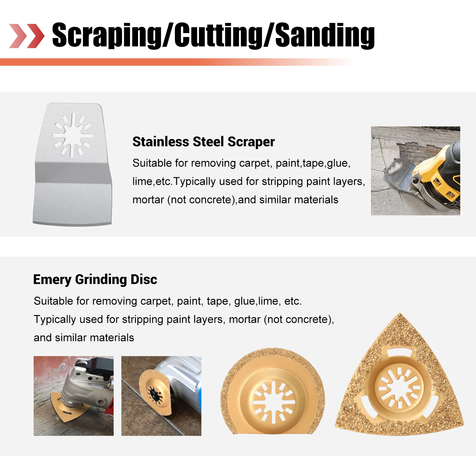 10-42Pcs Oscillating Saw Blades Set Universal Closed-Back Multitool Blades for Wood Plastic Metal Fits Most Oscillating Tools