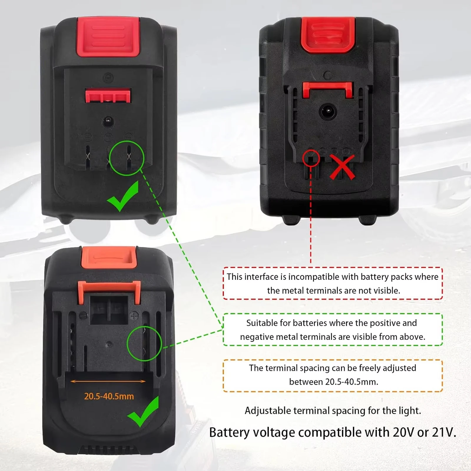 NEW LED Work Light for Makita for Milwaukee for Dewalt for Bosch for Dayi 18V-21V Li-ion Battery Power Tool Accessories